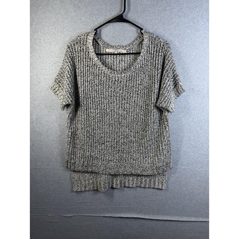 Rachel Rachel Roy Sweater Womens Large Gray Short Sleeve Chunky Knit